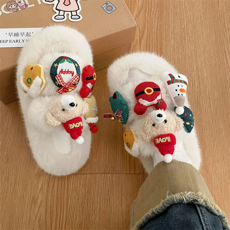 

Shoes Woman 2023 Med Female Slippers Luxury Slides Flock Platform Fur Flip Flops Lady New Designer Plush Girl Massage Flat Rome