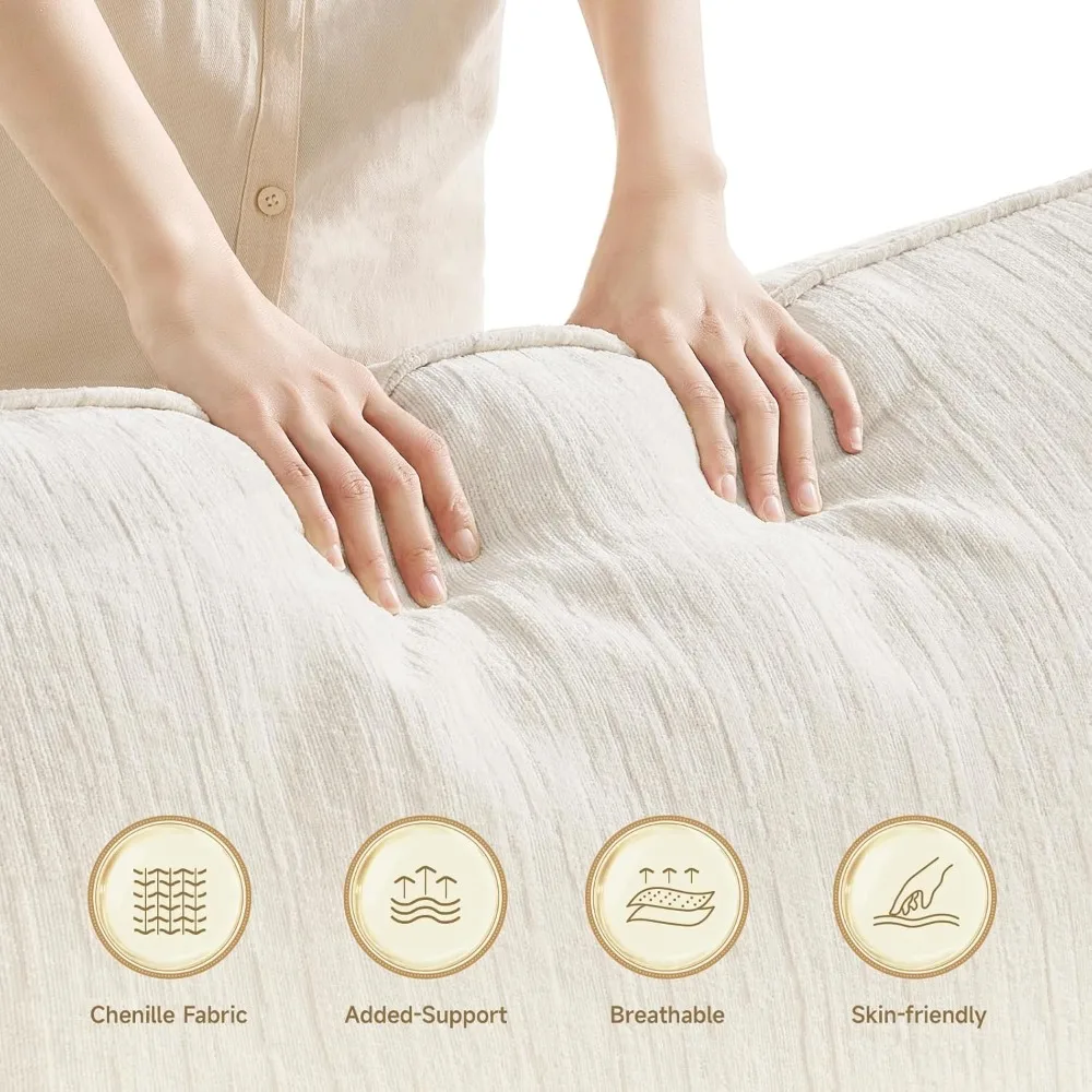 oversized accent chair, 42 inch chenille fabric armchair, comfy single sofa chair with padded arms, pocket spring cushion, moder