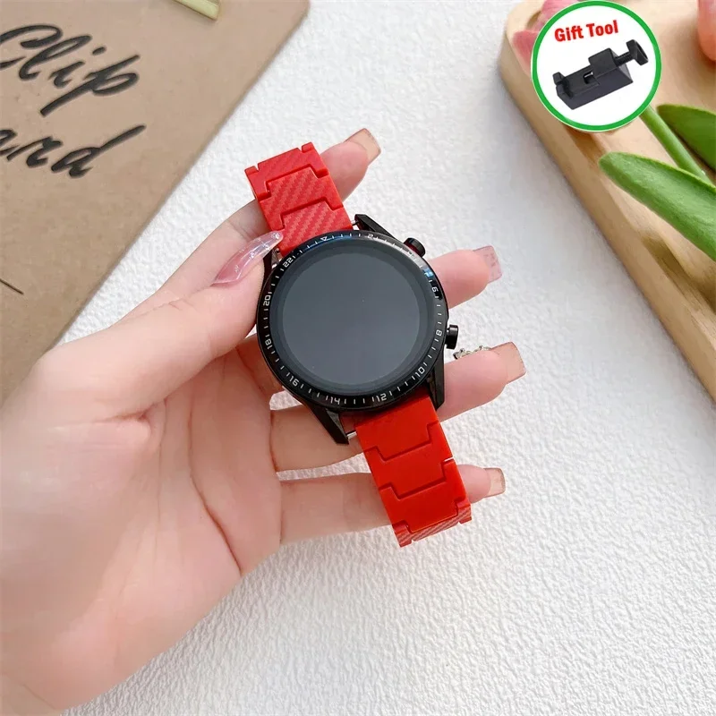 Carbon Fiber Watch Band - Premium Link Bracelet, 20mm/22mm Strap