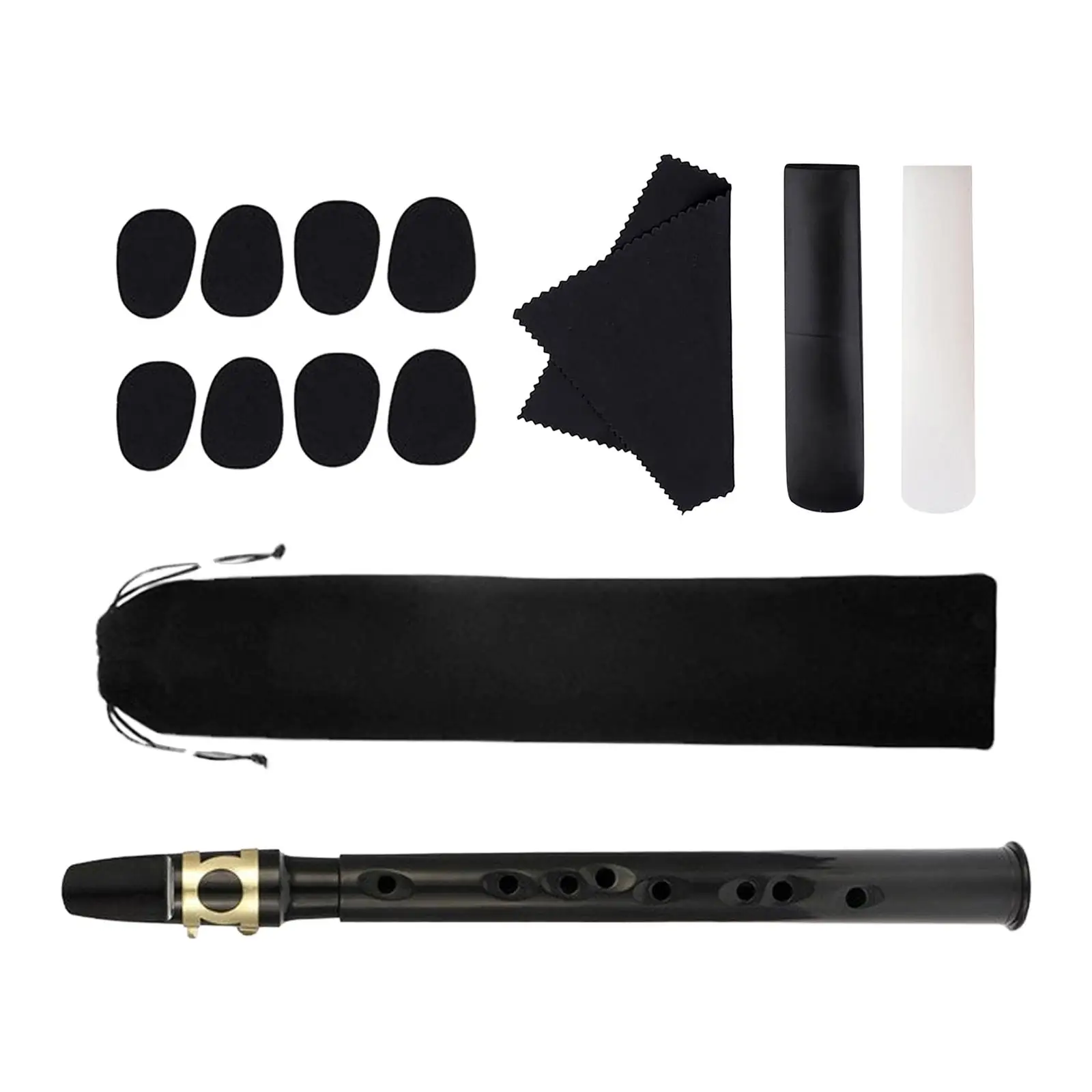 Mini Pocket Saxophone with Reeds, Carrying Bag,Pads, Cleaning Cloth Lightweight Portable Mini Sax Woodwind Instrument Adult