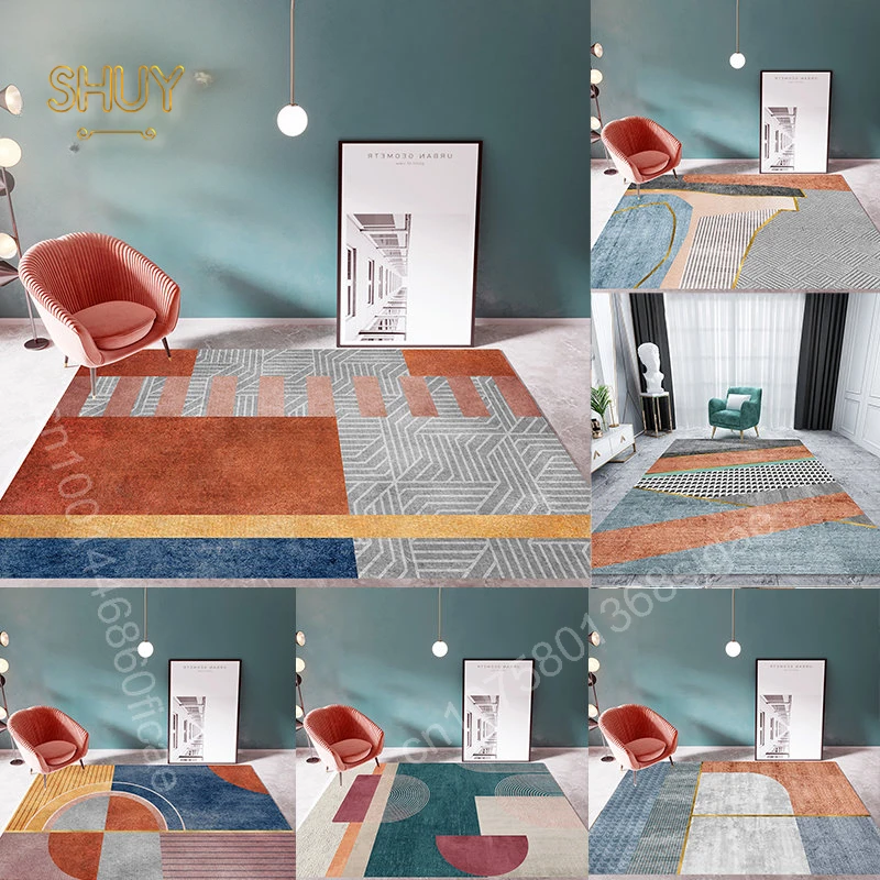 

Creativity Geometry Carpets Flannel Large Size Non-slip Custom Floor Mats for Bedroom Lving Room Home Decoration Hotel Decor Rug
