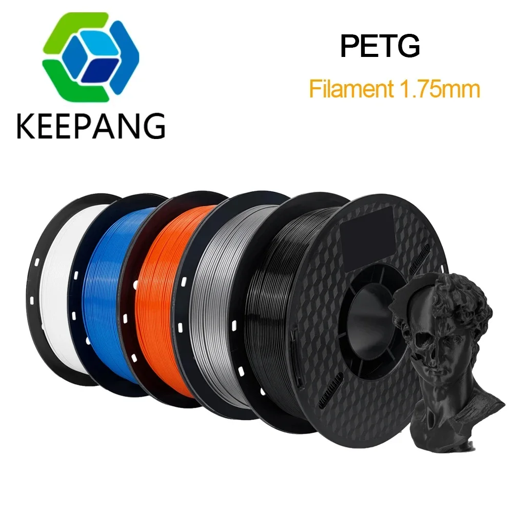 Kee Pang PETG 3D Printer Filament 1.75mm Plastic Material Black White Color PETG 3D Filament Consumables 1KG/2.2LBS kee pang 3d printer 1kg 1 75mm pla petg filament 2 2lbs high quality 3d printing eco friendly plastic consumables