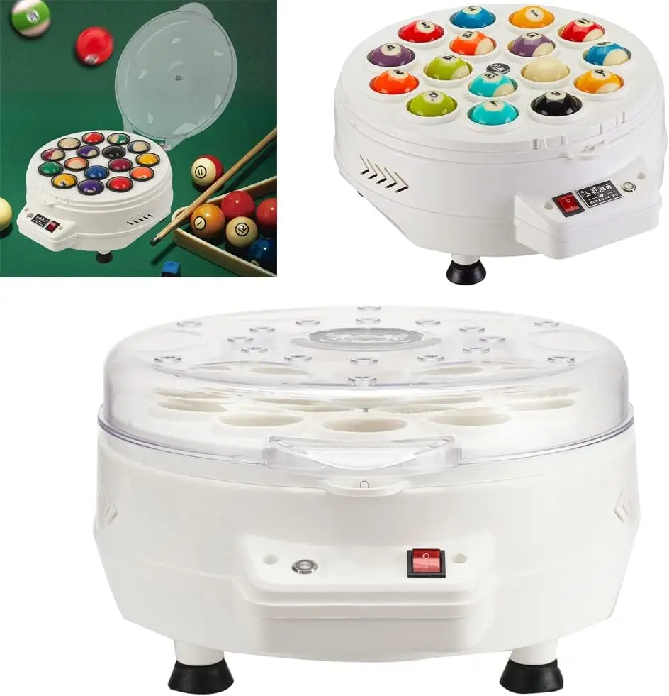 Pool Balls Cleaner Snooker Ball Washing Clean Machine, Billiard Ball Cleaner Machine Pool 16/22 Balls Clean Automatic Washer