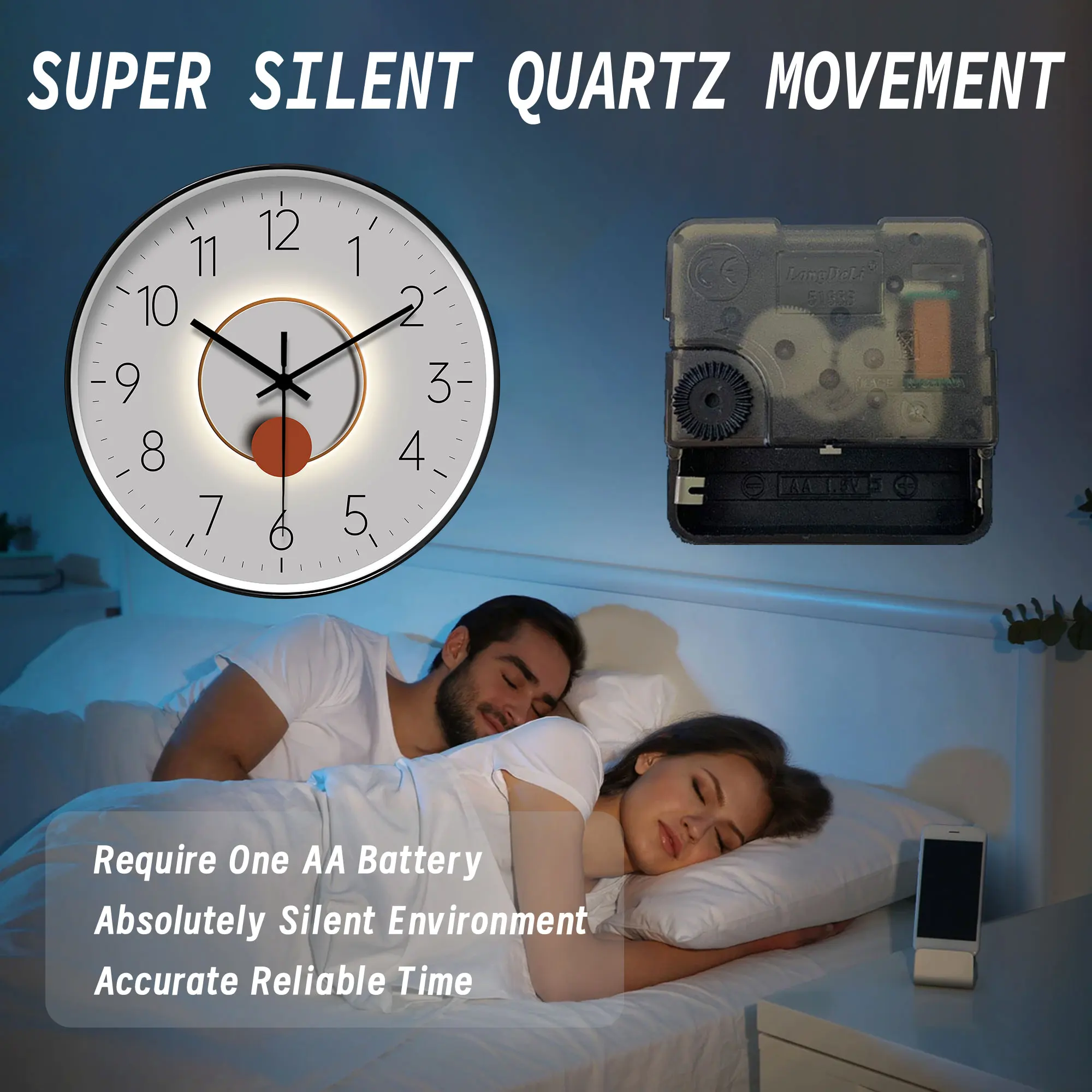 Stylish Grey Shadow Wall Clock – Silent Non-Ticking Round Clock 4