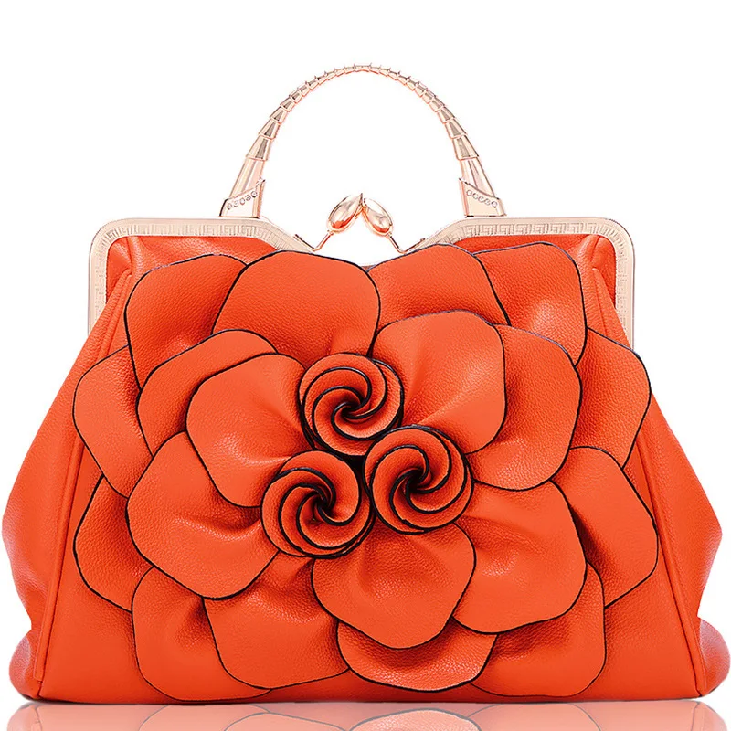 

2024 New Fashion Rose Flower Unique Decal Design Inlay Diamond BuckleLarge Capacity Tote Bag Shoulder Bag Party Club Wedding