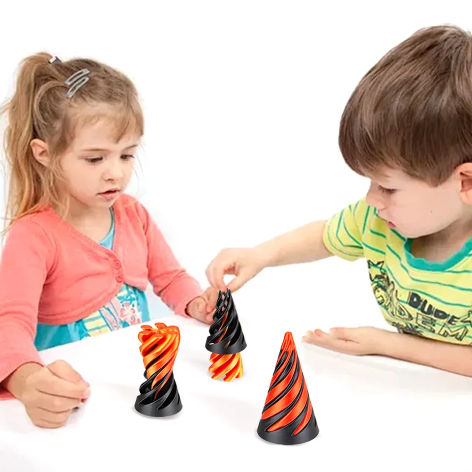 2 pezzi/Set Giocattoli a spirale a cono stampati in 3D, Giocattoli