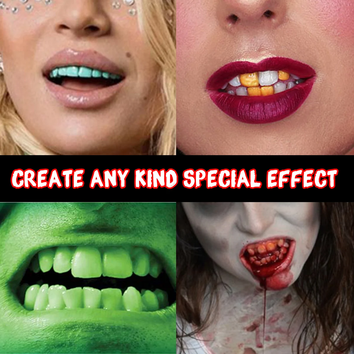 Depvision Tooth Paint Makeup Colorful Non Toxic for Halloween Party Cosplay Cosmetics Pigment 3