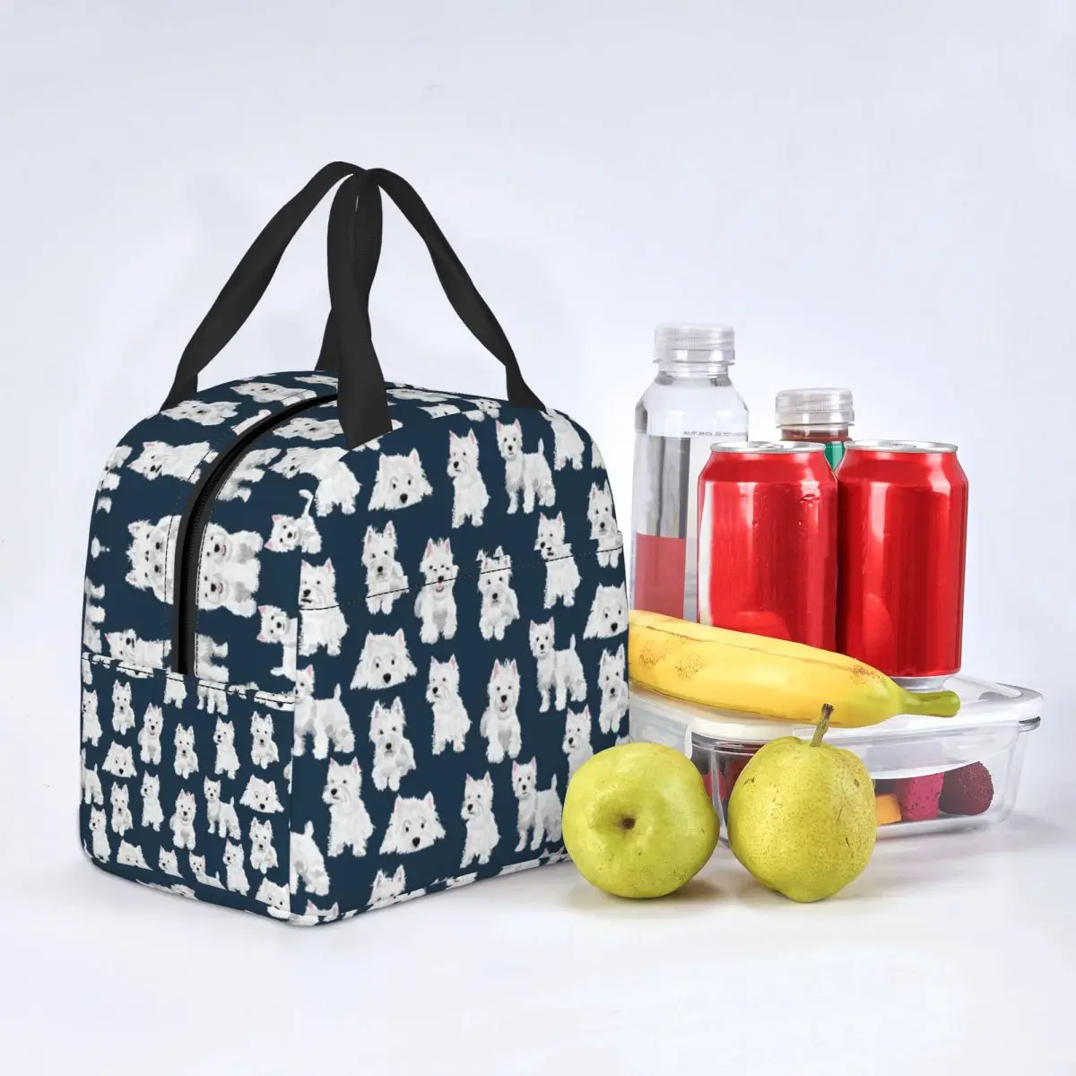 West Highland White Terrier Dog Insulated Lunch Bag for Women Portable Westie Puppy Thermal Cooler Lunch Box Office Work School