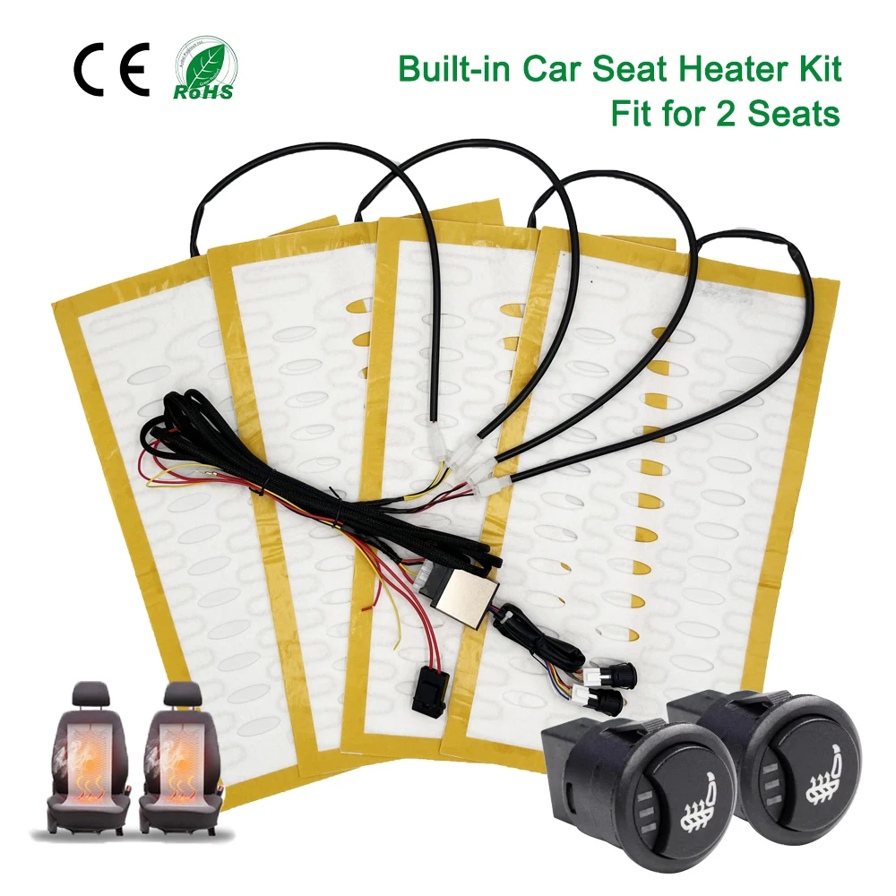 NEWUniversal12VBuiltinCarSeatHeaterKitFit2SeatsAlloyWire