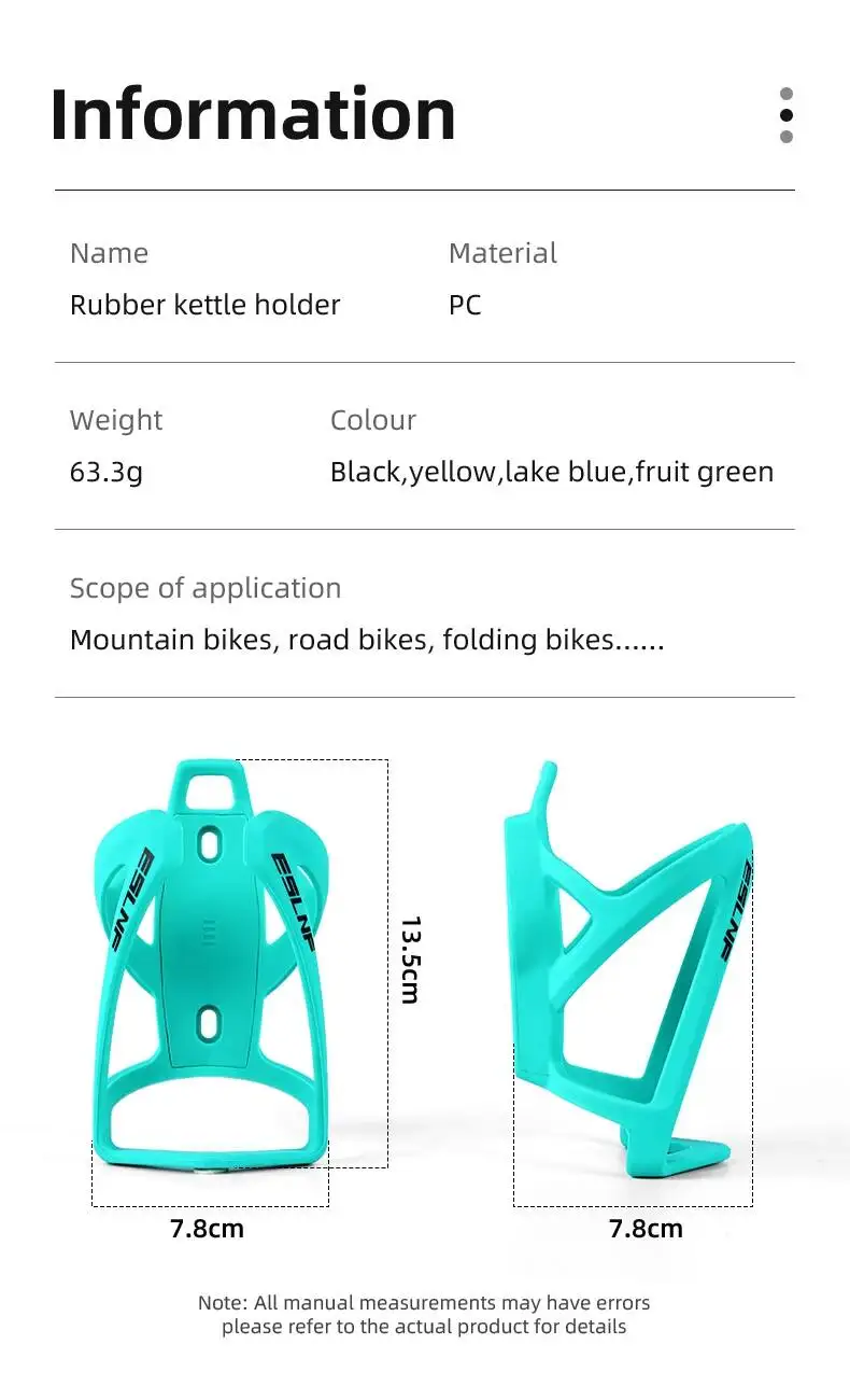 ESLNF Gummi-Lackierte Mountainbike-Flaschenhalterung mit Airtag-Halterung – Detail 3