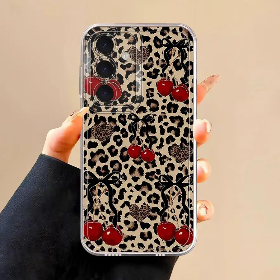 Leopard Print Bow Phone Cover Case