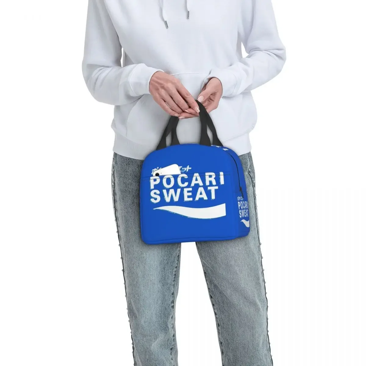 Pocari Sweat 일본 로고 어린이를위한 절연 점심 가방 학교 쿨러 열 식품 상자 토트 휴대용 도시락 용기