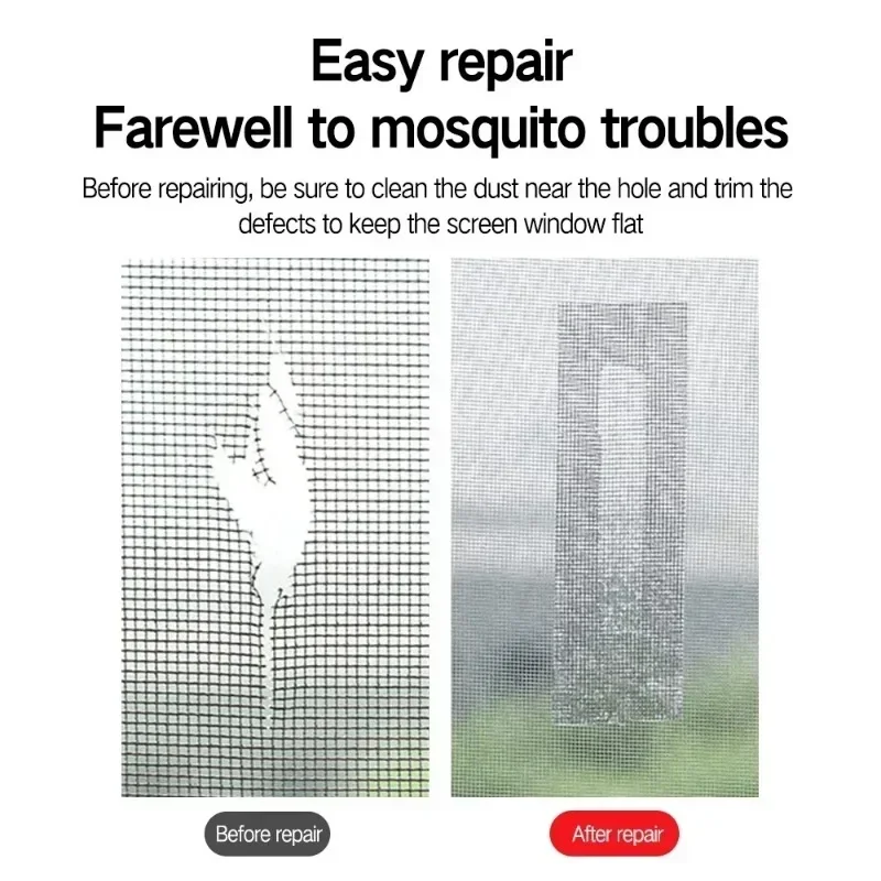 1 Roll Window Screen Repair Tape Self Adhesive Mesh Tape Net Broken Holes Repairing Fix Patch Anti Insect Mosquito Window Door
