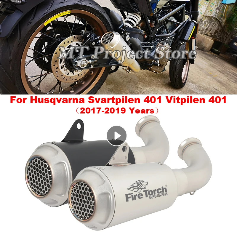 

Motorcycle Exhaust Escape System Modify Muffler Middle Link Pipe Slip On For Husqvarna Svartpilen 401 Vitpilen 401 2017 - 2019