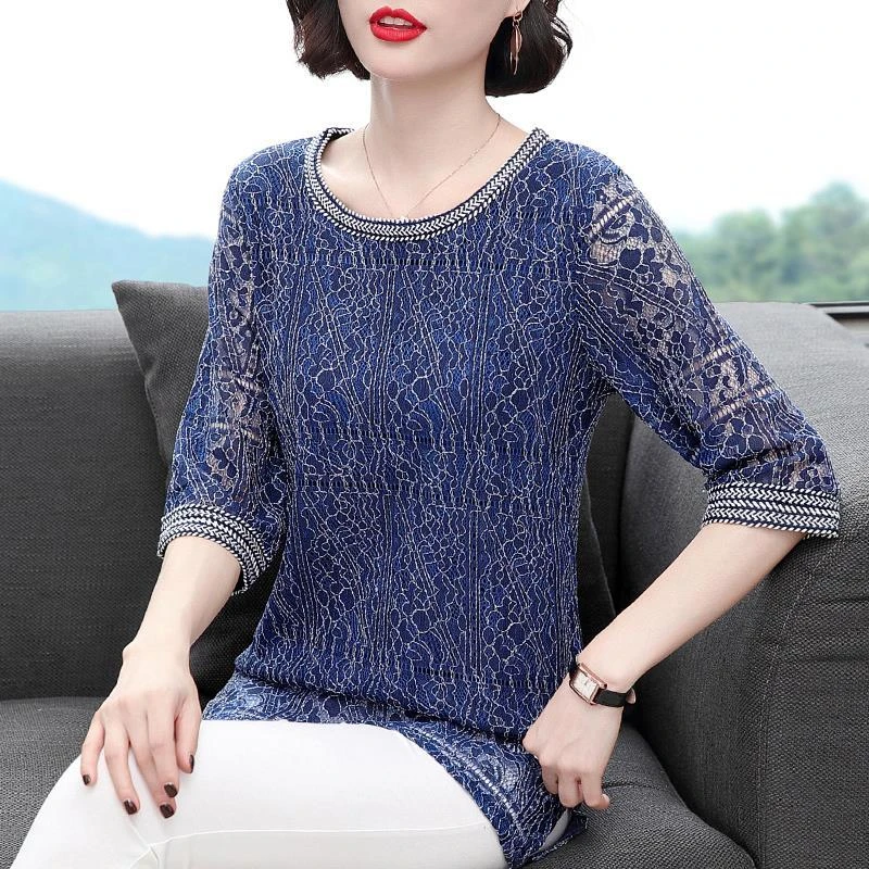 Classic Solid Top with Lace Accent  Casual and Elegant B872 $10Each