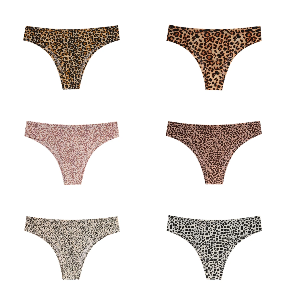 Leopard Women's Brazilian Panties Sexy Female Underwear Ice Silk Thong for Women Ladies Soft Skin-Friendly Bikini Comfy 2023 New - Image 5