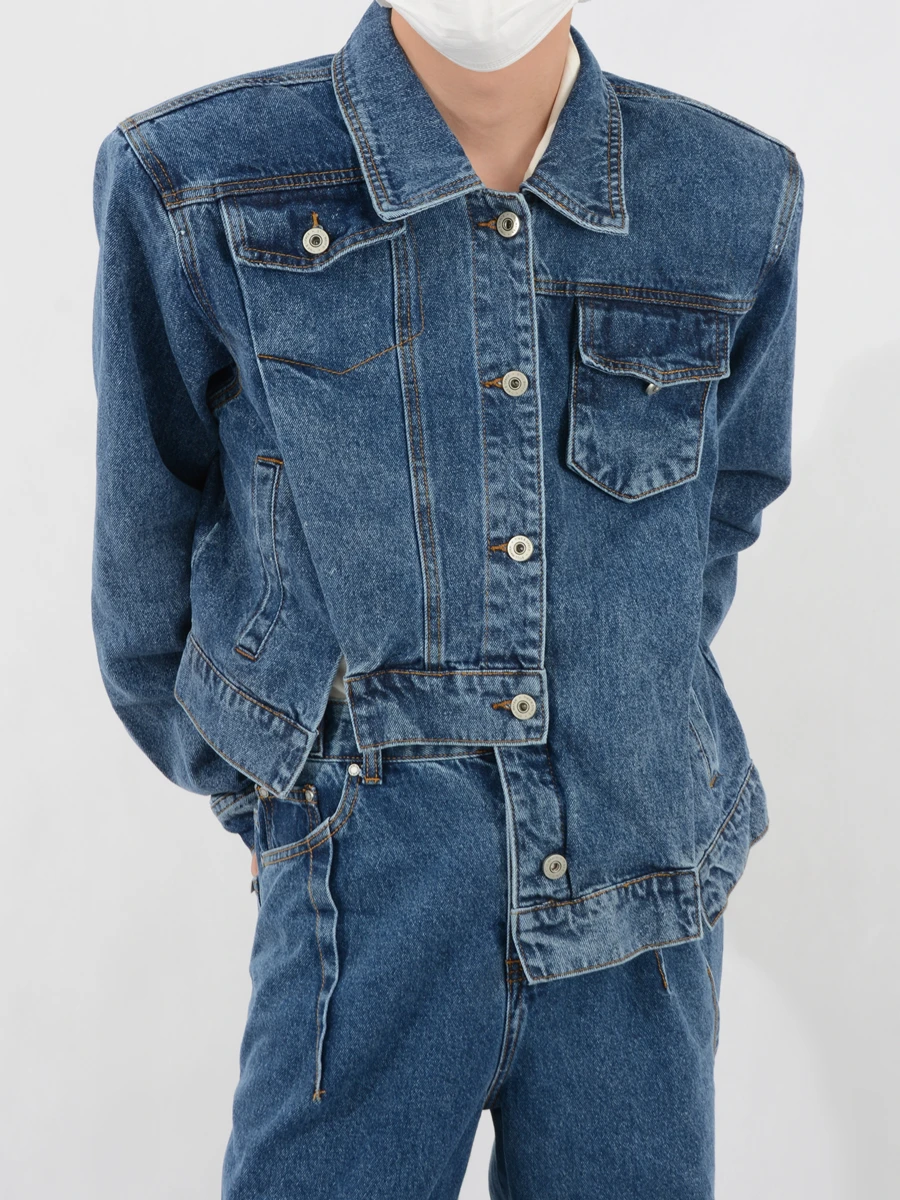 

Korean Version Of Irregular Short Denim Jacket Jacket