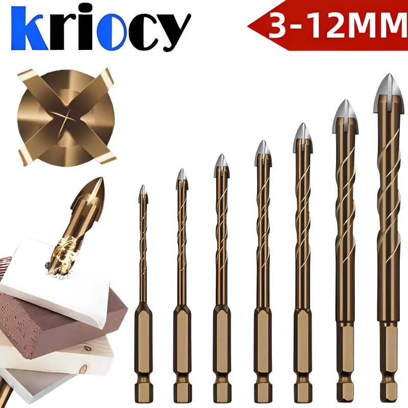 Cross-Hex-Tile-Bits-Glass-Ceramic-Concrete-Hole-Opener-Alloy-Triangle ...