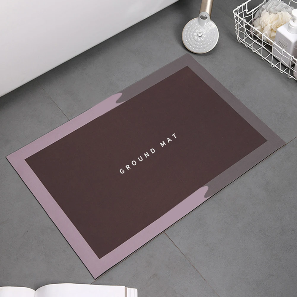 

40x60cm Absorbent Bath Mat Rubber Bathroom Toilet Rug Non-slip Entrance Doormat Floor Mat Crystal VelvetQuick-Drying Carpet