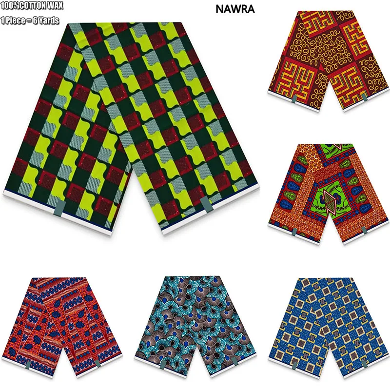 2025 Hot Sale Guaranteed Veritable 100%Cotton African Real Wax Print Fabric Soft Comfortable Ghana Style Pagne Ankara Wax Fabric 1