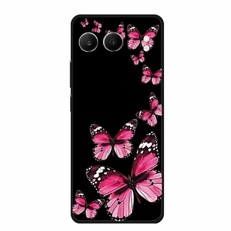 Cute Cartoon Cat Black Silicone Soft Back Cover Case