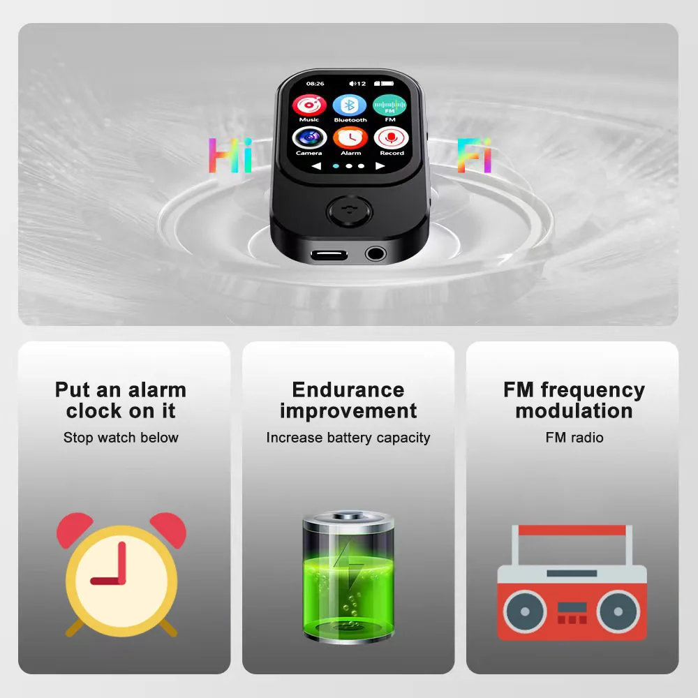 MP3/ MP4 Music Player, Supports Photo Taking & Video Recording, Bluetooth Connec