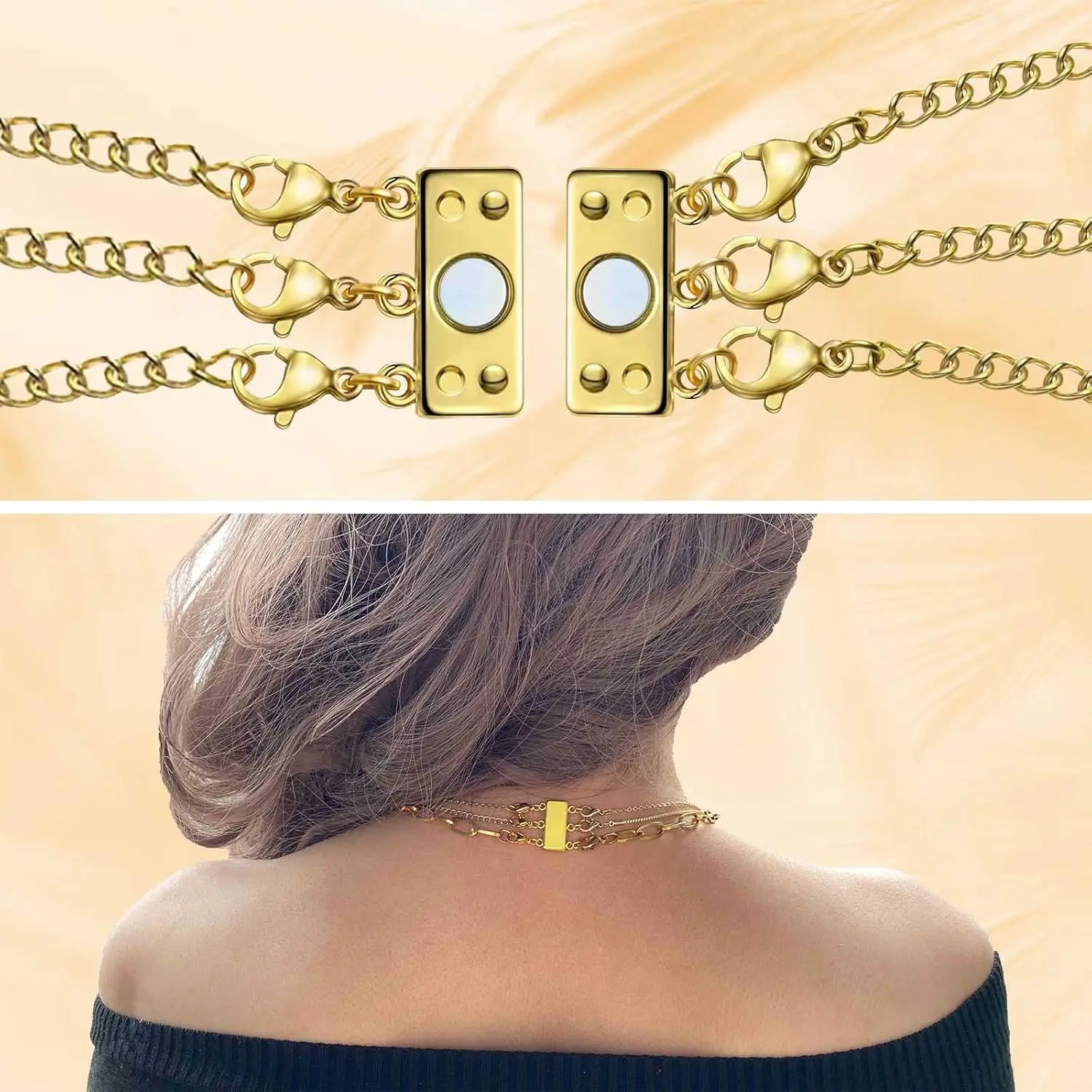 2 stücke starke magnetische Halskette Verschlüsse Stecker Schmuck Extender Separator für die Schichtung Multi Stränge Armband Schmuck herstellung – Detail 5