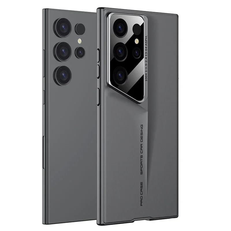 Ultrathin Mecha Hard PC Matte Phone Case with Lens Protection and Frosted Shockproof Design