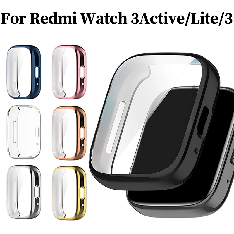 TPU Soft Silicone Smartwatch Case with Glass Screen Protector Cover