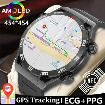 남성용 GPS 스마트 워치, 1.5 인치 454*454 HD 해상도 음성 통화 NFC 시계, 나침반 IP68 방수 ECG 스마트 워치, 안드로이드용