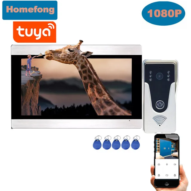 Homefong 7"  RFID Touch Screen Video Door Phone Home Intercom with Lock Unlock Tuya Smart App Remote Control  1080p Doorbell 3