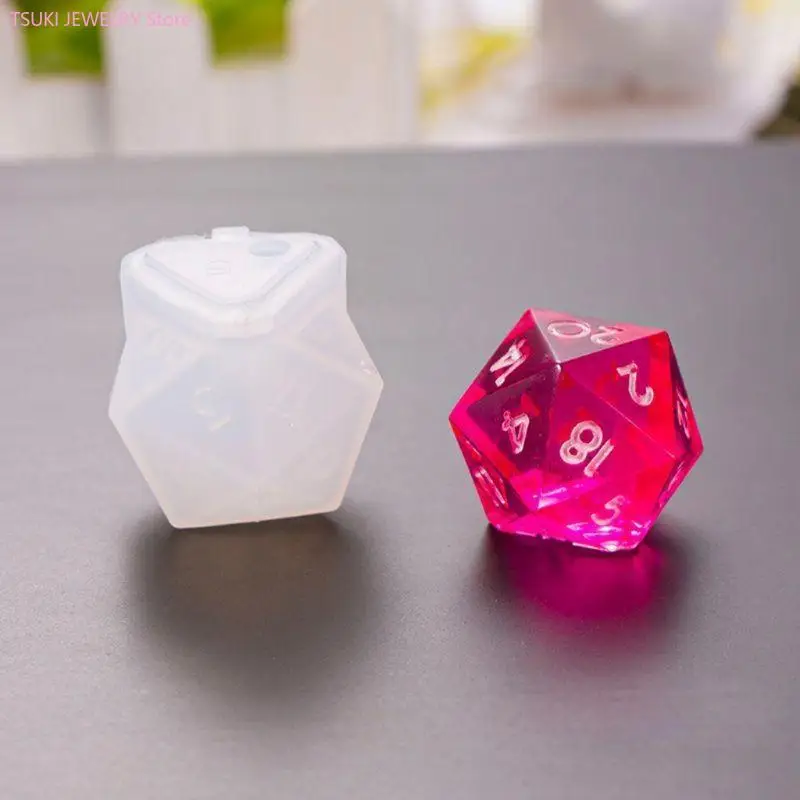 62KE 8 Formen Harz Würfel Formen Epoxy Casting Set Anzahl Buchstaben Betrieb Silikon Form für Tisch Brettspiel, der Werkzeug – Detail 1