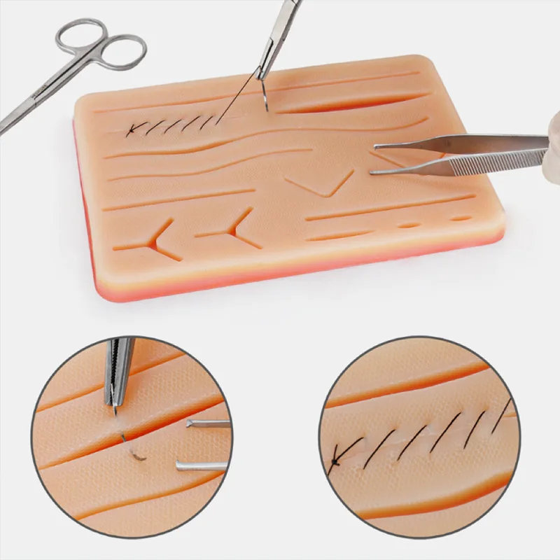Silicone Suture Practice Pad Multi Layer Skin Fat Muscle Design Realistic Surgical Training Pad Professional