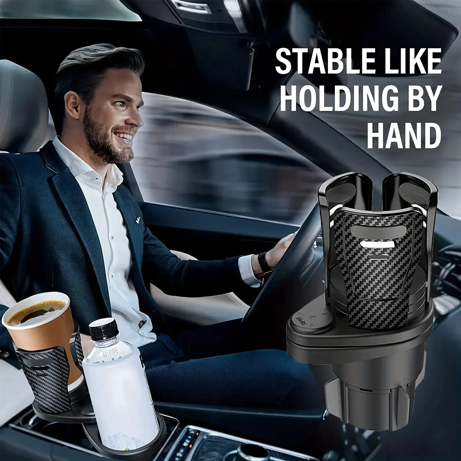 ABS Car Cup Holder with 360 Degree Rotation and Slipproof Design