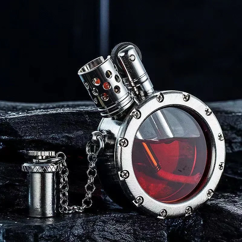 赤銅製防風灯油ライター、赤銅の手押しエンボス加工