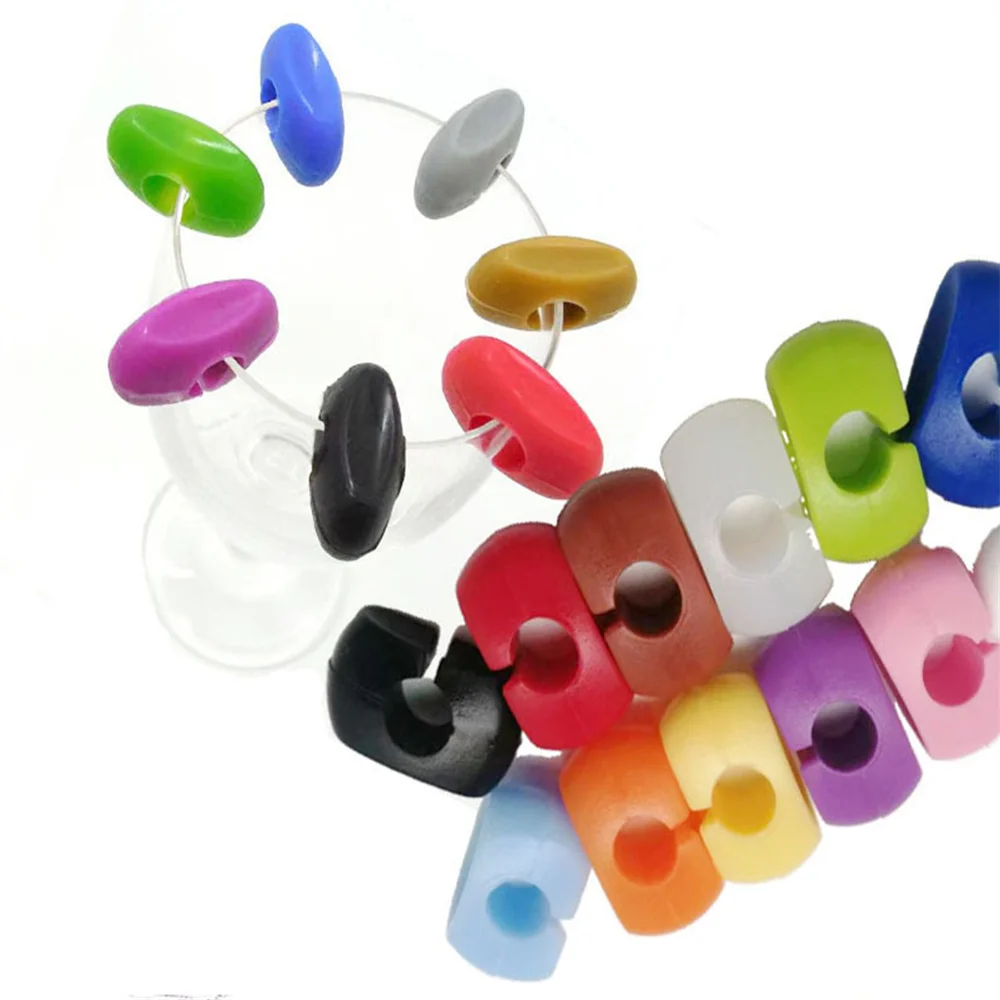 Description Picture 6 of item12/24PCS Creative Silicone Red Wine Glass Marker Drinking Glass Identification Cup Labels Tag Signs For Party Labeling Supplies