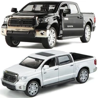 1/32 TOYOTA Tundra TRD Pickup Diecast Toy Truck Model Miniature Pull Back Doors Openable Sound & Light Collection Gift For Boy 1