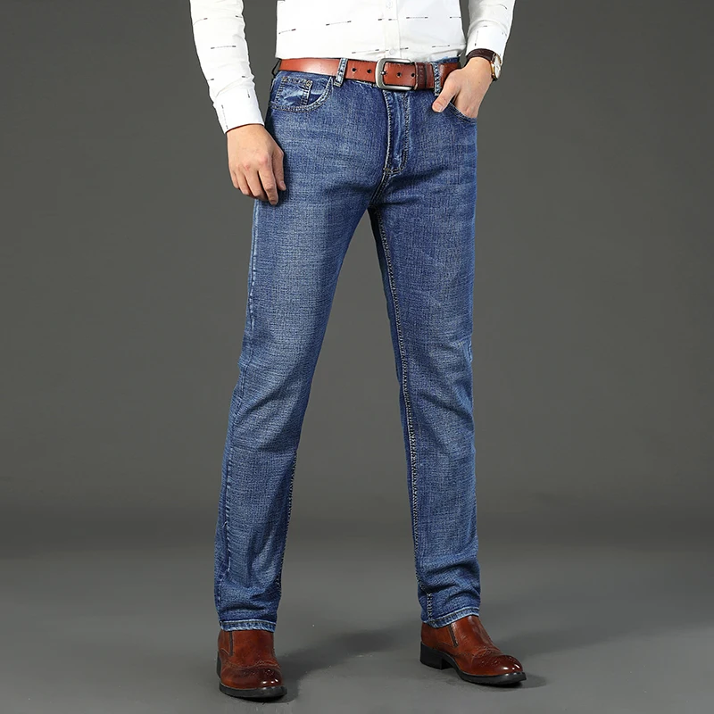 WTHINLEE Men Fashion Jeans Autumn Stretch Comfortable Denim Trousers Business Casual Classic Straight Male Pants Brand Clothing 4