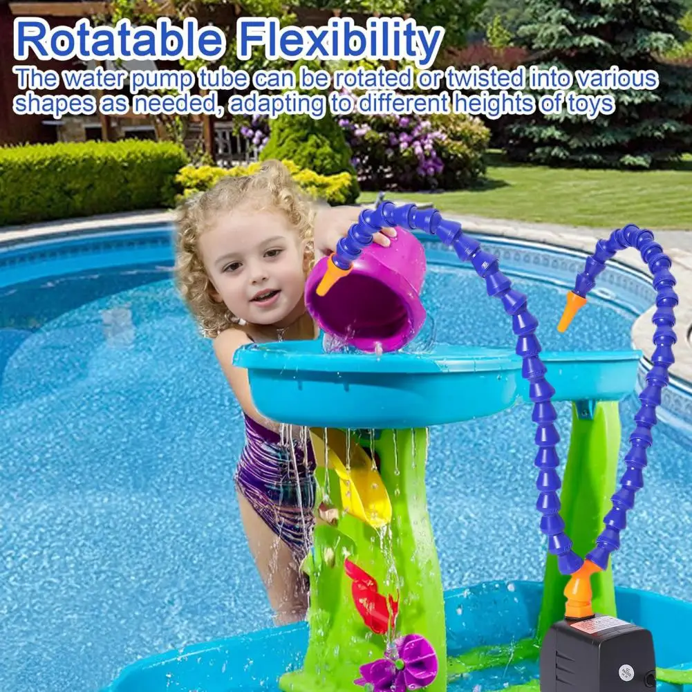80cm Water Pump US Plug For Water Table With Dual 360-Degree Adjustable Tubes Kids Outdoor Garden Water Table Accessories Pump