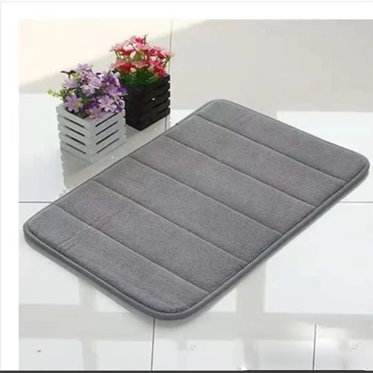 Bath Mat Set Non-Slip Memory Foam Bathroom Rug Shaggy Water Absorbent