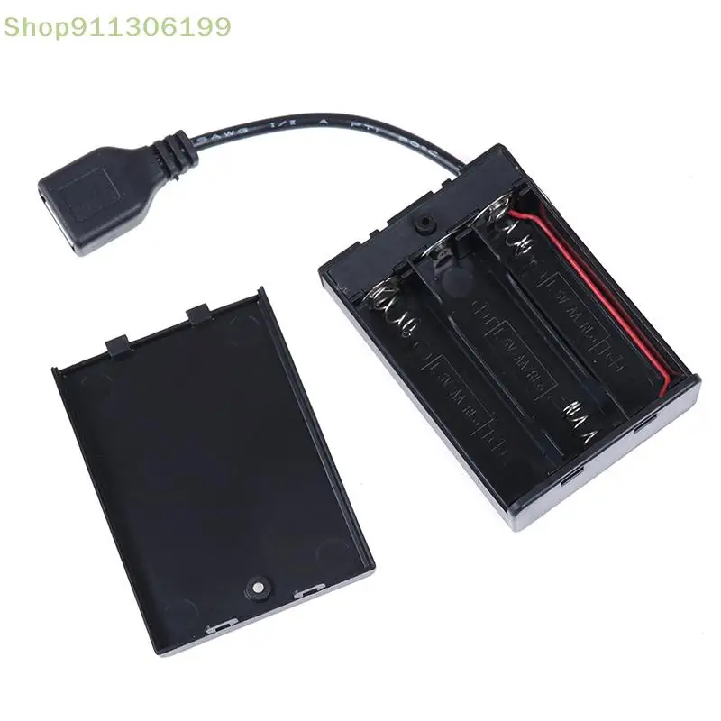 1pcs 3*AA 65x45x15mm Battery Case USB Port Building Blocks LED Light Kit Switch