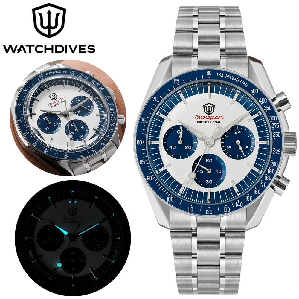 Watchdives WD1863 Quartz Watch VK63 Chronograph Movement Bubble