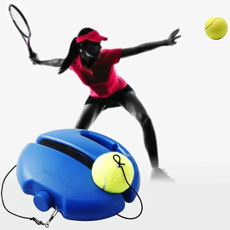 Tennis Training Aids Base Elastic Rope Ball Partner Sparring Device Practice Self-Duty Rebound Tennis Trainer