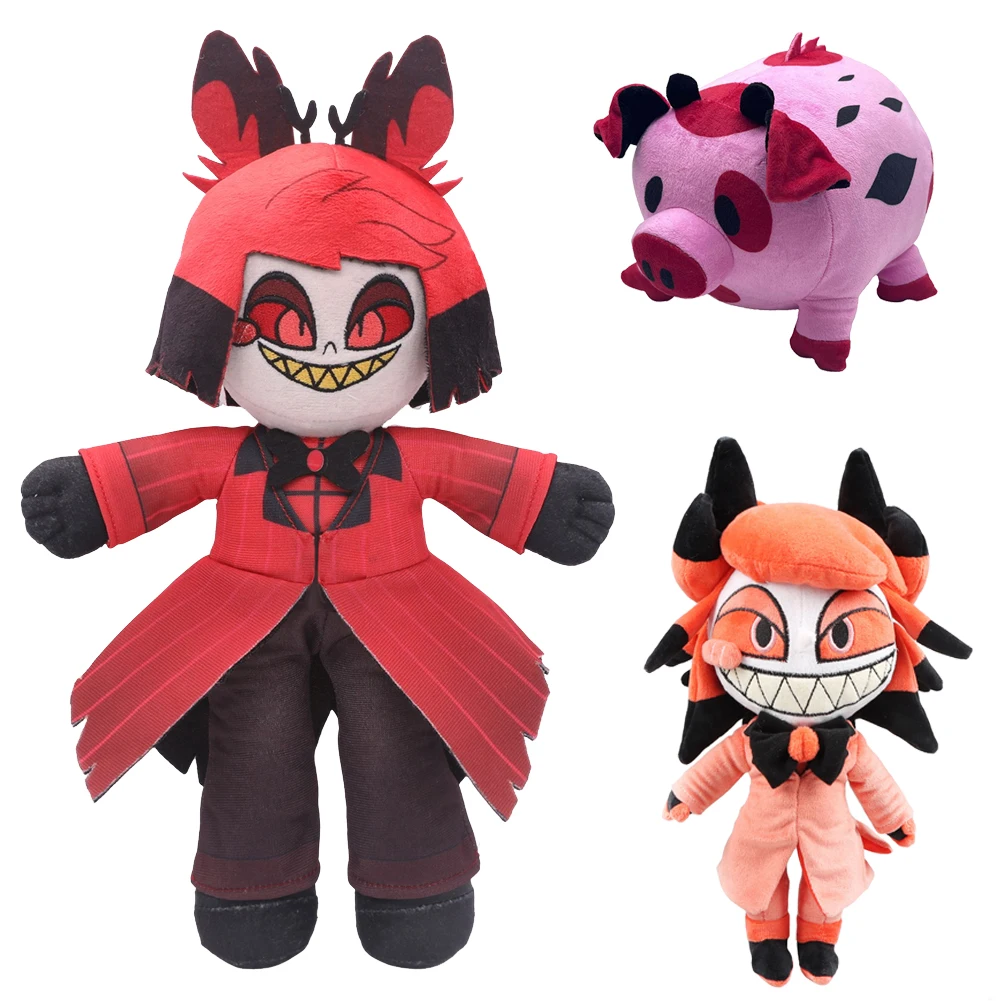 

35/30CM Cartoon Alastor Plush Toy Cartoon Hotel Cosplay Soft Stuffed Mascot Halloween Decor Fantasy Props Xmas Birthday Gifts