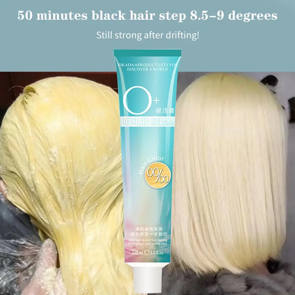 

100ml Healthy Portable Professional Bleaching Agent Color Brighten Cream Lightweight Non-Irritating Hair Fade Cream for Salon