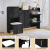 Modern Shoe Cabinet with 4 Flip Drawers, Large Shoe Storage Cabinet with Hidden Stool & Adjustable Shelves, Wood Shoe Rack Organ 5