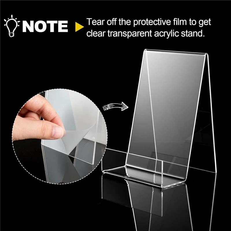 Book Stand Acrylic Book Stand Magazine Display Stand Level Desktop Book Phone Display Holder Desktop Bookshelf Brochure Rack 4Pcs book holder,book stand