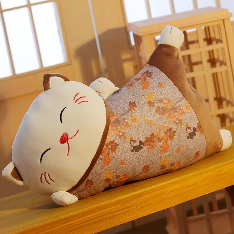 Cute Kawaii Fortune Cat Throw Pillow Blanket Dual Use Sofa Backrest Throw Pillow Office Car Seat Waist Protector Cushion Pillow 6