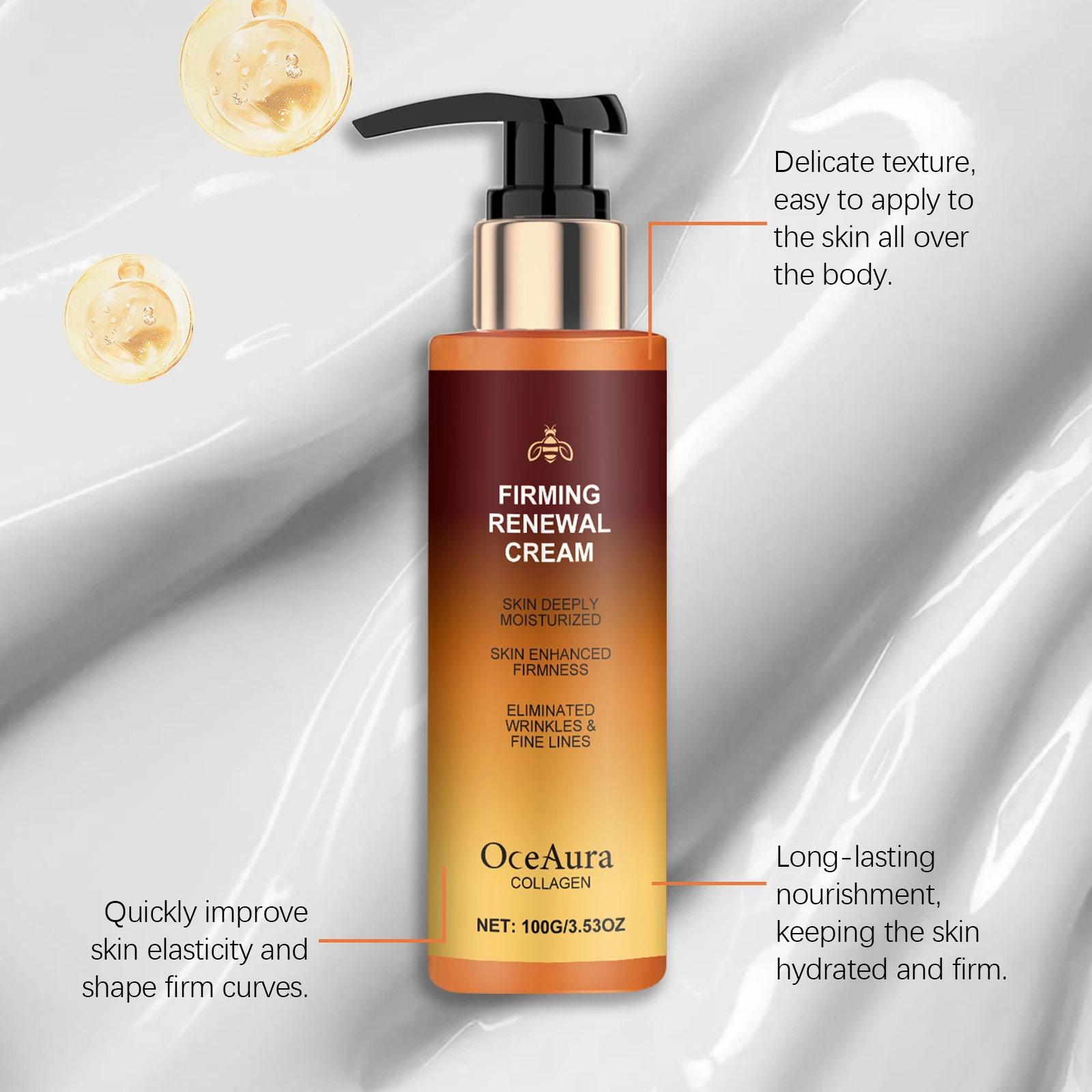 Oceaura Collagen Body Firming Anti Wrinkle Cream Whitening Lighten Improve Sagging Skin Repair Dryness Moisturizing Body Lotion 4