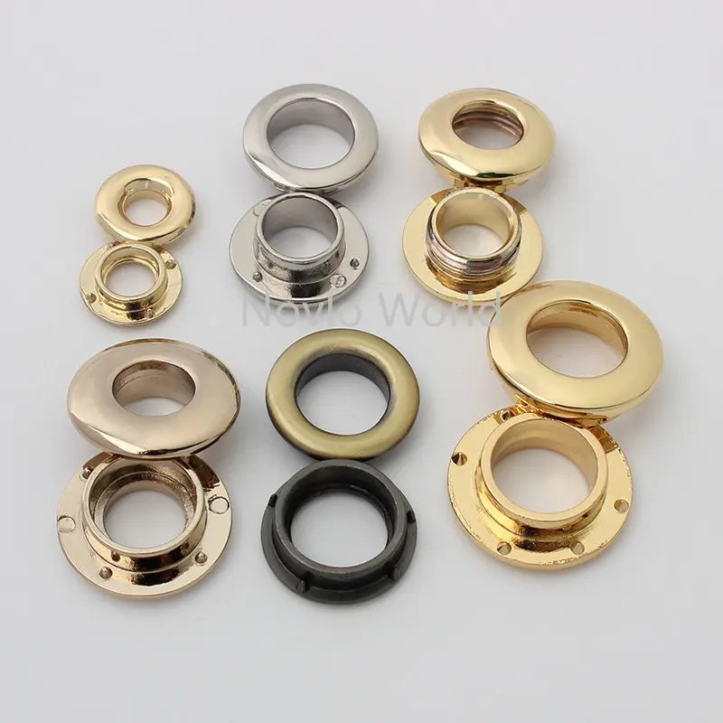 30-50PCS Metal Double Sided Eyelets With Washer For Repair Bag Shoes Belt Clothes Jeans Round Eye Rings Leathercraft Accessories
